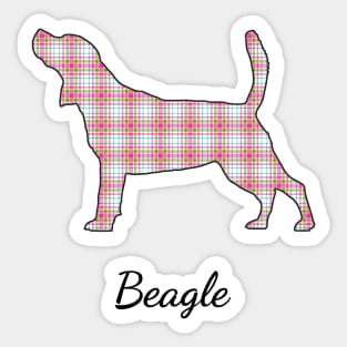 Beagle Mom Plaid Sticker